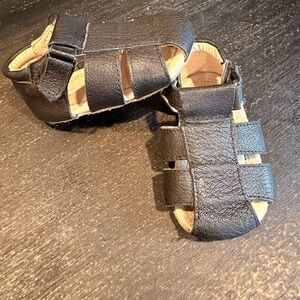 Robeez Black Leather Kids Sandals